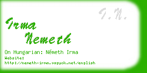 irma nemeth business card